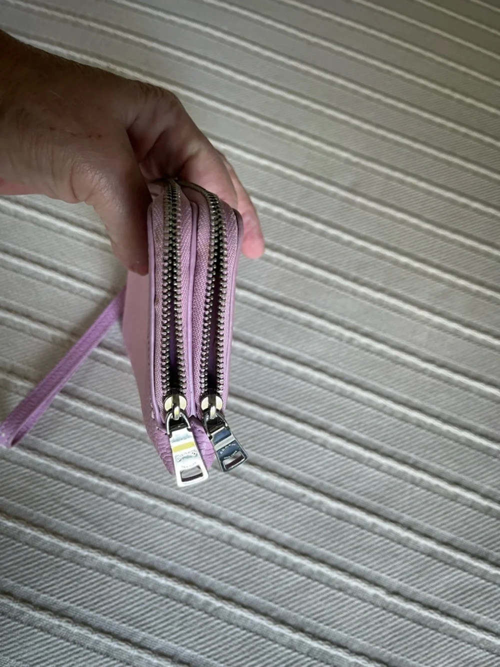 Coach pink double zip wristlet